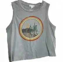 Full Tilt crop top desert crop top cactus crop top dusty gray size medium