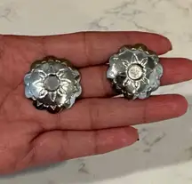 Silver Tone conch western earrings NFR rodeo minimalist classic neutral staple