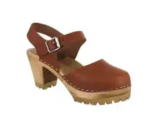 Mia Abba Lug Sole Clogs Closed Toe Leather Loafers Shoes Size 40 10 NIB NEW