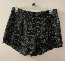 Polka Dot Scallop Hem Shorts