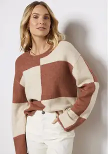 Z Supply from Evereve Luna Blocked Sweater in Penny and Cream - Size - XS