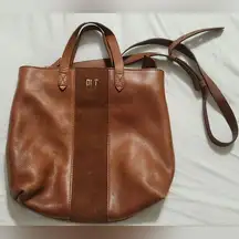 Madewell leather tote with suede on one side