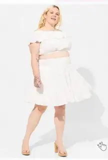 NWT TORRID 2pc Eyelet Off Shoulder Top Skirt Set - Size 18/20 (2)