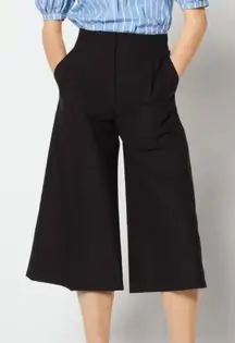 Sandro Hodei Culottes Pants 40 EU 8‎ US Black Pleated Cropped Wide Leg