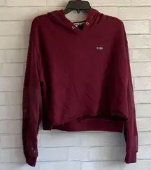 PINK VS Burgundy Mesh Hoodie