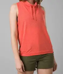 prAna  Women’s Sleeveless Hoodie in Vibrant Coral, Size XS