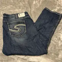 Silver Jeans Blue Twisted Capris Classic Style