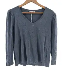 Sundry Anthropologie Long‎ Sleeve Blue T-Shirt  Size 1 Small Pima Cotton