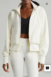 White  Zip Up Workout Jacket