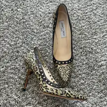 Jimmy Choo Animal Print Heels with Black Accents