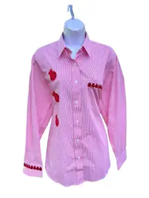 Vintage 1990’s Las Olas ladybug striped button down