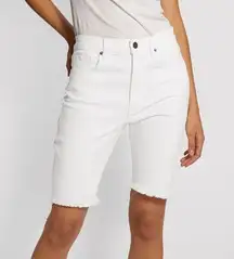 Emanuel Ungaru denim white  shorts with pockets raw hem womens Size 10/44