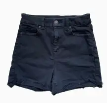 American Eagle Outfitters Curvy High Rise Stretch Black Denim Shorts 4