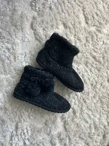 Black  Fur Slippers