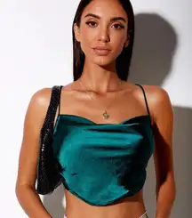 Motel - Emerald Green Satin Women's Top