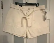 Blank NYC Head in the Cloud  White High-Waisted Shorts
