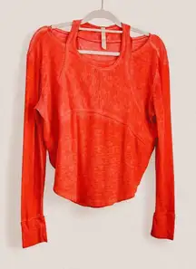 Free People Movement Zenith thermal Tee Indie Burnout Layering Essential (XS)