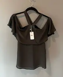 Naked zebra black top, NWT, small, Vici