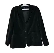 Denim & Co. Women's Black Velvety Blazer Jacket Size 1X