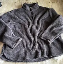 Charcoal Gray 1/4 Zip Teddy Pullover NWT