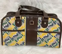 L.A.M.B Gwen Stephani Y2K Logo Spellout Bag Leather/Canvas Blue Yellow