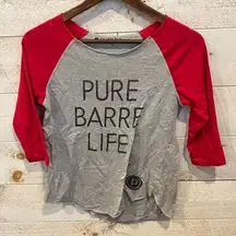 PURE BARRE Women's Red & Gray Long Sleeve Tee Size S