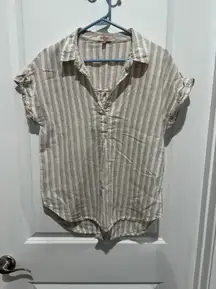 Short Sleeve Striped Shirt, Sz M