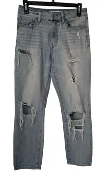 eunina TOBI High Rise Relaxed Crop Jeans Women S Distressed Light Wash Size 3