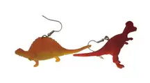 Dinosaur Earrings - T Rex and‎ Stegosaurus Mismatched Dangle Earrings