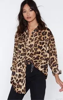 Nasty Gal If Looks Could Kill Leopard Buttondown