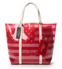 Ed Hardy Tote Bag Red Star Stripe Clear Vinyl New With Tags