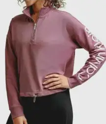Calvin Klein Performance Crop 1/4 Zip Sweatshirt Purple Size small
