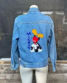 Vintage s Mickey & Co Blue Denim Mickey Mouse Blue Jean Jacket~M~