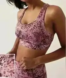 Athleta‎ Ultimate Printed Women’s Bra Pink Leopard Print Activewear Size XS