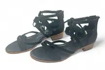 Isola Black Strappy Gladiator Sandals Women’s Size 8