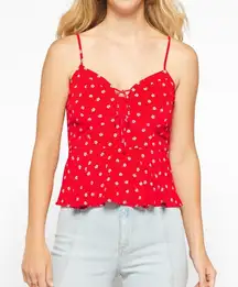 Nine Britton Tallie Cropped Sweetheart Cami Red Medium NWT STITCH FIX
