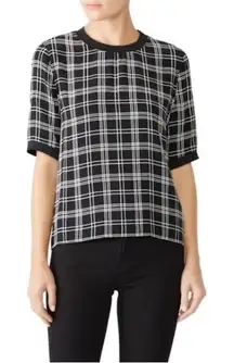 Slate & Willow Woven Plaid Top Black and White‎ Size XS