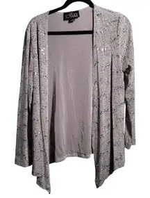 NWT Alex Evenings Dove Sequin Gray Twinset Jacket *Cardigan Only Sz S Glam