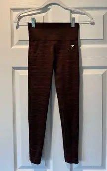 Gymshark Adapt Marl Seamless Leggings- Archive Brown/Cherry Brown