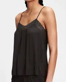 LOVE by Gap TrueSleep Lace Trim Tencel Modal Camisole Top (Black) - Medium