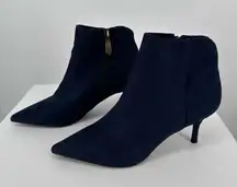 CHARLES by Charles David Navy Accurate Booties Heeled size 6.5 Stiletto Mid Heel