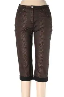 Torrid Black and Brown Snakeskin Patterned Cropped Jeans Size 14