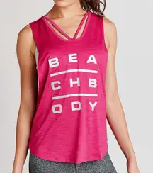 Beachbody Women's Energy Mesh Strap Tank Pink Large Top Shirt
