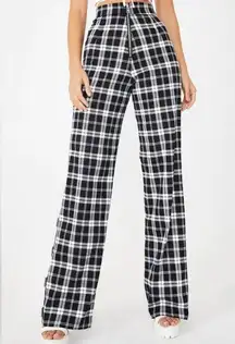 I AM GIA heist pants black white plaid size medium