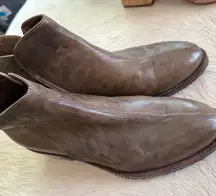 Brown Leather Ankle Boots for Women Salpy Like New Made in USA Size 9