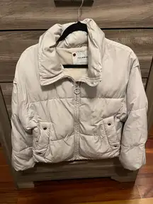 Pull & Bear Off White Puffer Jacket