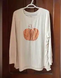 State of Mine women's large long sleeve top with pumpkin