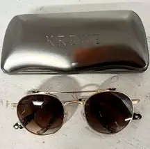 Krewe Tchoup Blinker Gold Plated Amber Silver Gradient Mirrored Lens Sunglasses