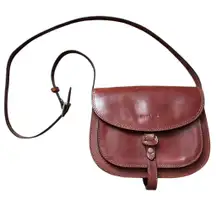 Italian Leather Gianni Conti Chestnut Brown Leather Crossbody Bag