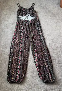 Earthbound Trading Co. Boho Cutout Jumpsuit SIZE L